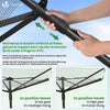 Etendoir a Linge Exterieur Rotatif avec housse de protection et Surface etendage 45m Noir - vuunut.com