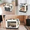 Sac transport pliable chien chat caisse cage portable 60x44x44cm beige - vuunut.com
