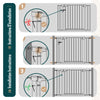 Barriere de securite a pression sans percage Largeur 103-110cm Metal blanc - vuunut.com