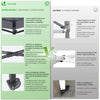 Tonnelle de jardin renforcée 3x3m pliable avec 4 parois et sac de transport a roulette gris - vuunut.com