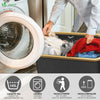 Panier a linge pliable 145L avec sac intérieur cadre bambou et couvercle gris - vuunut.com