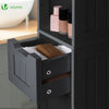 Meuble rangement salle de bain Haut colonne 180x20x20cm MDF noir - vuunut.com