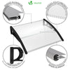 Auvent de porte marquise 100x80 cm transparent en Polycarbonate anti UV Noir - vuunut.com