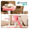 Arbre a chat 112cm multi niveaux Griffoir et niche Rose - vuunut.com