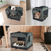 Sac transport pliable chien chat caisse cage portable 60x44x44cm gris - vuunut.com