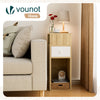 Lot de 2 Table de chevet d’appoint avec tiroir et compartiment 25x30x66cm naturel - vuunut.com