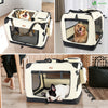 Sac transport pliable chien chat caisse cage portable 82x60x60cm beige - vuunut.com