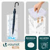 Porte-parapluies Metal avec bac de recuperation eau et 4 Crochets Motif Parapluie 15.5 x 15.5 x 43.5 cm blanc - vuunut.com