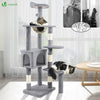 Arbre à Chat 138cm avec Griffoir Plateforme Niche et Capsule Spatiale gris - vuunut.com