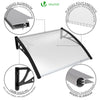 Auvent de porte marquise 120x80 cm transparent en Polycarbonate anti UV Noir - vuunut.com
