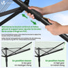 Etendoir a Linge Exterieur Rotatif avec housse de protection et Surface etendage 50m Noir - vuunut.com