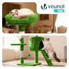 Arbre a chat 112cm multi niveaux Griffoir et niche Vert - vuunut.com