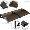Auvent de porte marquise 200x80 cm transparent en Polycarbonate anti UV Marron - vuunut.com