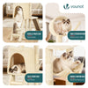 Arbre a chat 155cm multi niveaux Griffoir et niche Beige - vuunut.com
