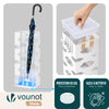 Porte-parapluies Metal avec bac de recuperation eau et 4 Crochets Motif Hexagonal 15.5 x 15.5 x 43.5 cm blanc - vuunut.com
