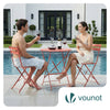 Set de Bistro en metal 1 table 2 chaises Rouge brique - vuunut.com