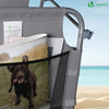 Transat pare soleil Textilene et range magazine Lot de 2 pcs Gris - vuunut.com