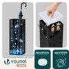 Porte-parapluies Metal avec bac de recuperation eau et 4 Crochets Motif Parapluie 15.5 x 15.5 x 43.5 cm noir - vuunut.com