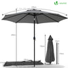 Parasol inclinable 2.70 x 2.40m avec housse de protection gris - vuunut.com