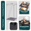 Reservoir à granules pellets avec roulettes facade diagonale 45kg 36x36x76cm noir - vuunut.com