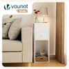 Lot de 2 Table de chevet d’appoint avec tiroir et compartiment 25x30x66cm blanc - vuunut.com