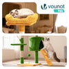 Arbre a chat 112cm multi niveaux Griffoir et niche Vert Orange - vuunut.com