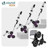 Chariot de course pliable monte escalier aluminium avec crochets gris - vuunut.com