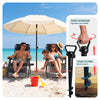 Parasol de jardin 2m avec ancrage sol et sac de transport Beige - vuunut.com