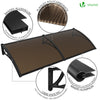 Auvent de porte marquise 200x80 cm transparent en Polycarbonate anti UV Marron - vuunut.com