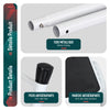 Marche pied en acier avec barre d’appui plateforme antiderapante 38x26cm blanc - vuunut.com