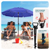 Parasol de jardin 2m avec ancrage sol et sac de transport Bleu - vuunut.com