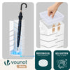 Porte-parapluies Metal avec bac de recuperation eau et 4 Crochets Motif Diagonal 15.5 x 15.5 x 43.5 cm blanc - vuunut.com