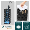 Porte-parapluies Metal avec bac de recuperation eau et 4 Crochets Motif Diagonal 15.5 x 15.5 x 43.5 cm noir - vuunut.com