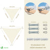 Voile d'ombrage Triangle en Polyester Imperméable avec Kit de Montage 3x3x3m Beige - vuunut.com