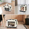 Sac transport pliable chien chat caisse cage portable 50x35x36cm beige - vuunut.com