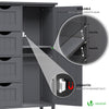 Meuble de salle de bain rangement 4 tiroirs 1 porte 82x55x30cm gris - vuunut.com