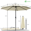 Parasol inclinable 2.70 x 2.40m avec housse de protection beige - vuunut.com