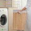 Panier a linge en bambou rectangulaire triple compartiments avec couvercle 150L - vuunut.com