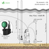 Pompe evacuation 3 en 1 pour eaux chargees 13500L/H profondeur 7m vert - vuunut.com