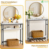 Console table 2 niveaux style industriel en metal et MDF 80x24x80 cm Blanc - vuunut.com