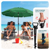 Parasol de jardin 2m avec ancrage sol et sac de transport Vert - vuunut.com