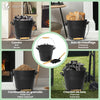 Seau à Cendres en Métal avec Couvercle Pelle et Balai à Main 5L Noir - vuunut.com