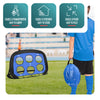 Lot de 2 buts de football 4 en 1 pliable pop up avec cibles 120x80x80cm noir - vuunut.com