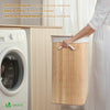 Panier a linge en bambou rectangulaire avec couvercle 72L - vuunut.com