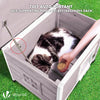 Maison pour Chat en bois avec toit bitumé autoportant et porte à lamelles PVC Gris - vuunut.com