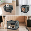Sac transport pliable chien chat caisse cage portable 50x35x36cm gris - vuunut.com