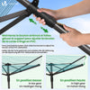 Etendoir a Linge Exterieur Rotatif avec housse de protection et Surface etendage 50m Gris - vuunut.com