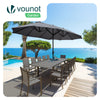 Parasol Jardin Double Aluminium 270 x 460 cm gris - vuunut.com