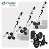Chariot de course pliable monte escalier aluminium avec crochets noir - vuunut.com