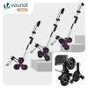 Chariot de course pliable monte escalier aluminium avec crochets noir - vuunut.com